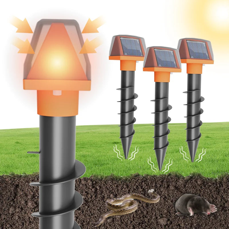 Solar Powered Animal Repeller Spiral Stake For Mice Snakes 1005009234398797-ZS057-1 2PCS