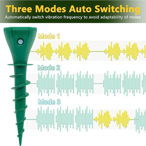 Solar Powered Sonic Mole Repellent Screw Stake With Three Vibration Modes 1005007291331493-4 PCS