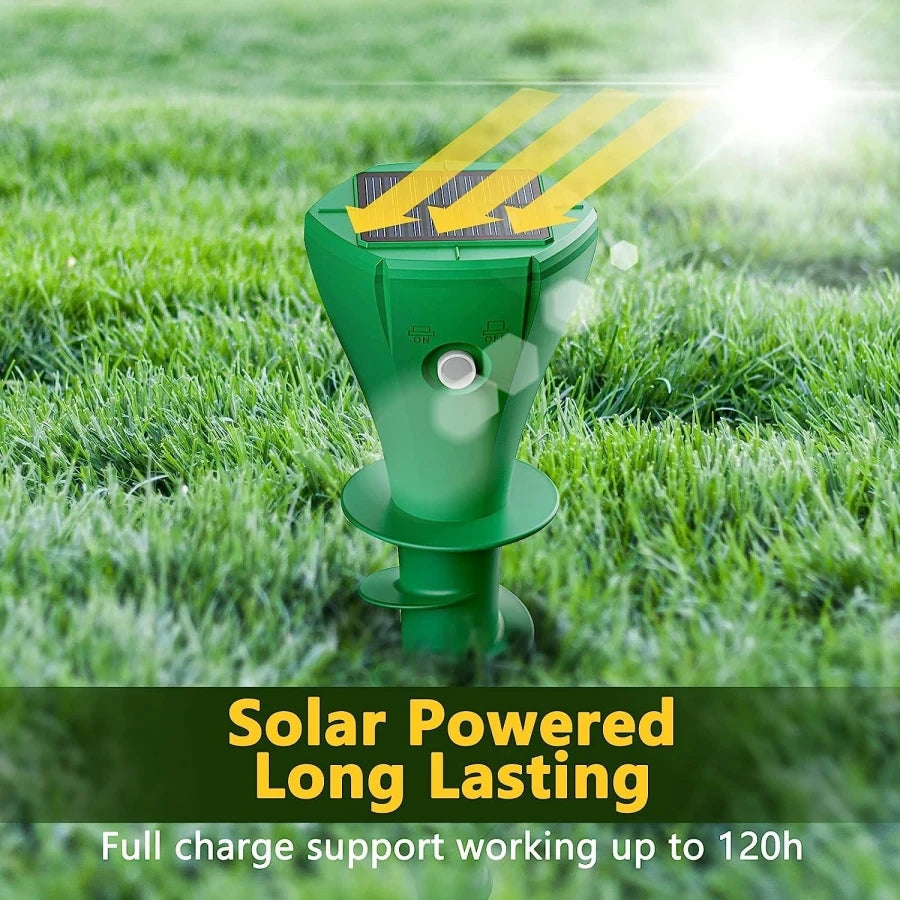 Solar Powered Sonic Mole Repellent Screw Stake With Three Vibration Modes 1005007291331493-4 PCS