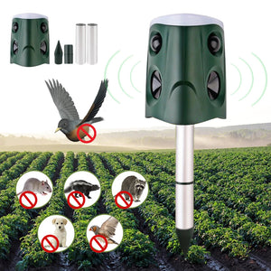 Solar Powered Ultrasonic Animal Repellent With Pir Sensor And Flashing Lights 1005007635995065-al