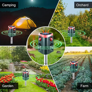 Solar Powered Ultrasonic Animal Repellent With Pir Sensor And Flashing Lights 1005007635995065-al