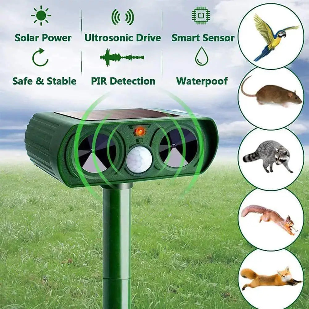 Solar Powered Ultrasonic Animal Repeller With Led Alarm Light 1005009391975589-al