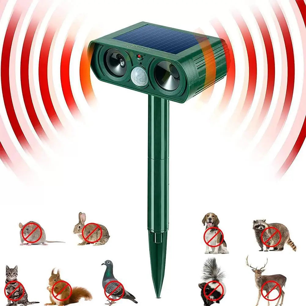 Solar Powered Ultrasonic Animal Repeller With Led Alarm Light 1005009391975589-al