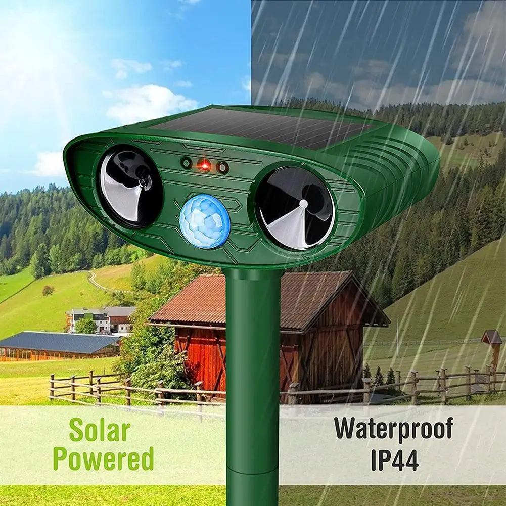 Solar Powered Ultrasonic Animal Repeller With Pir Sensor For Garden 1005008710470609-al