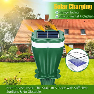Solar Powered Ultrasonic Vibrating Pest Repellent Stakes For Lawn Garden 1005009897244102-4PCS