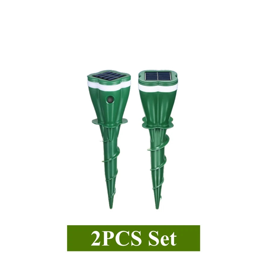 Solar Powered Ultrasonic Vibrating Pest Repellent Stakes For Lawn Garden 1005009897244102-4PCS