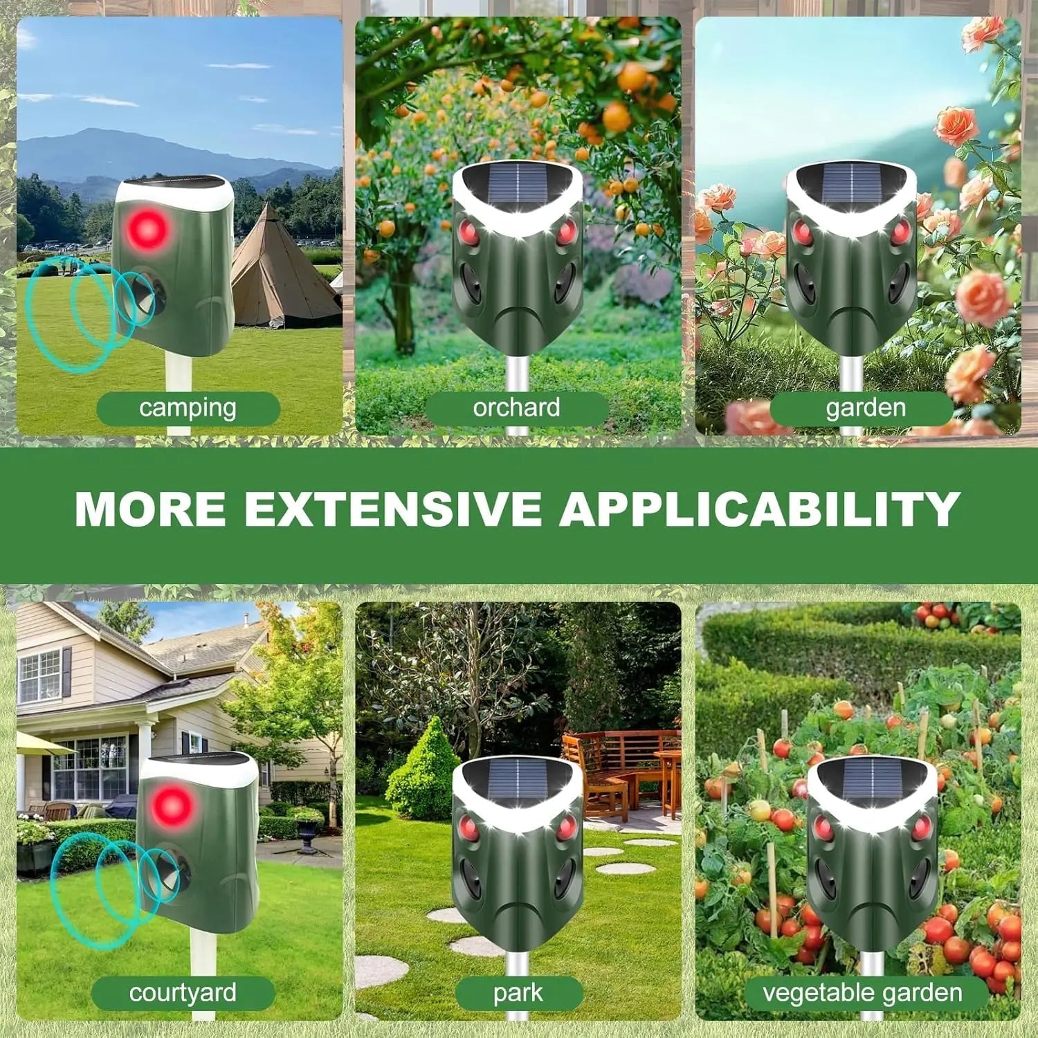 Solar Ultrasonic Animal Repeller With Led Red And White Flashing Lights 1005007877934235-al