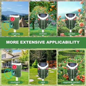 Solar Ultrasonic Animal Repeller With Led Red And White Flashing Lights 1005007877934235-al