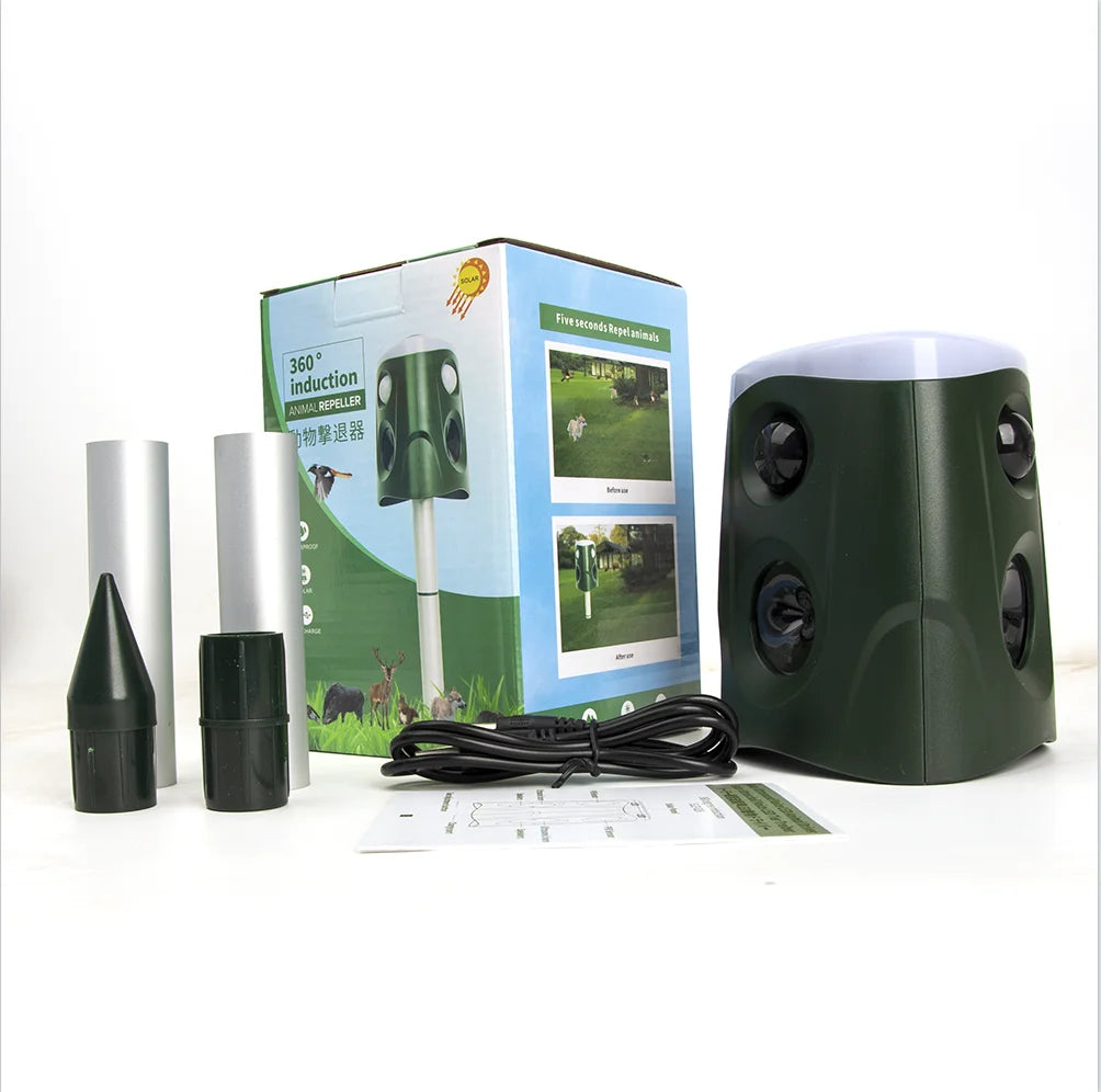 Solar Ultrasonic Animal Repeller With Led Red And White Flashing Lights 1005007877934235-al