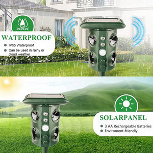 Solar Ultrasonic Animal Repeller With Motion Sensor And Flashing Light 1005006738792147-1Pc