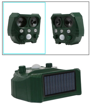 Solar Ultrasonic Animal Repeller with Motion Sensor Waterproof Design