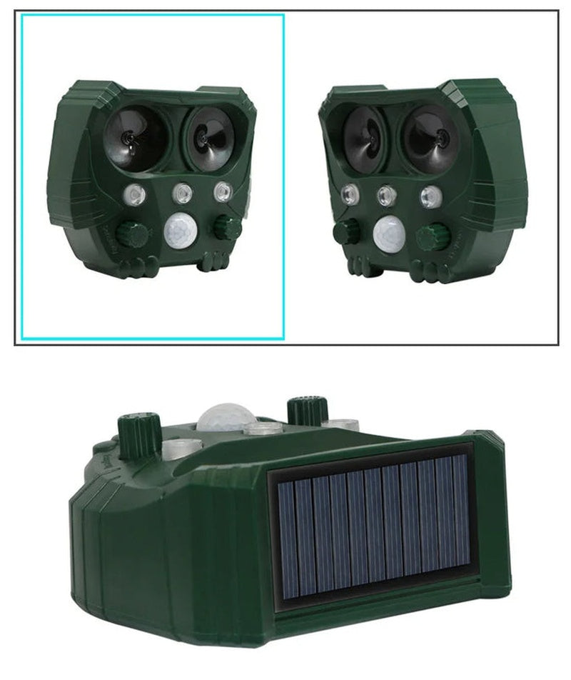 Solar Ultrasonic Animal Repeller with Motion Sensor Waterproof Design