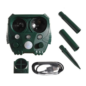 Solar Ultrasonic Animal Repeller with Motion Sensor Waterproof Design