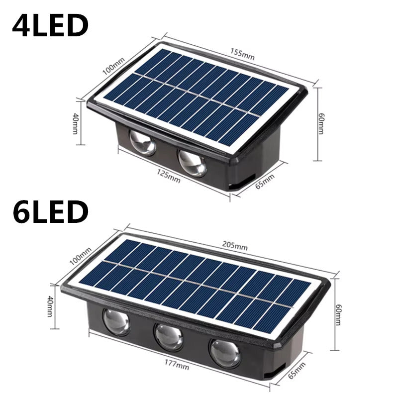 Outdoor Solar LED Wall Light Up and Down Waterproof Garden Lamp