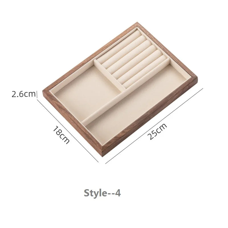 Stackable Walnut Wood Jewelry Storage Trays, Valentines Gifts For Her 1005006826400654-Style 2