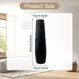 Tall Textured Floor Vase Plastic Cylinder Decor For Branches And Flowers 1005009935687657-Black