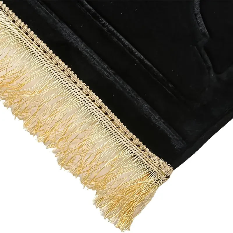Thick Anti Slip Prayer Rug With Tassels Soft Flannel Polyester 1005006780601806-White