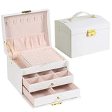 Three Layer Drawer Jewelry Box With Lock For Valentines Gifts For Her 1005007096748857-Pink