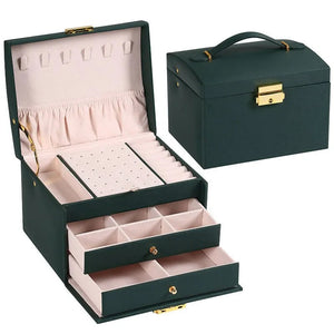 Three Layer Drawer Jewelry Box With Lock For Valentines Gifts For Her 1005007096748857-Pink