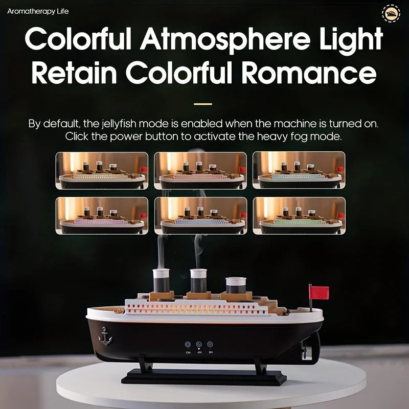 Titanic Style Aroma Diffuser Humidifier With Remote Control 250Ml 1005008325798341-EU Plug