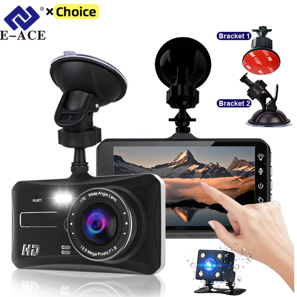 Touch Screen Mirror Dash Cam With Front Rear Cameras 1080P 1005007176247075-B12-6M RCC-BL-None