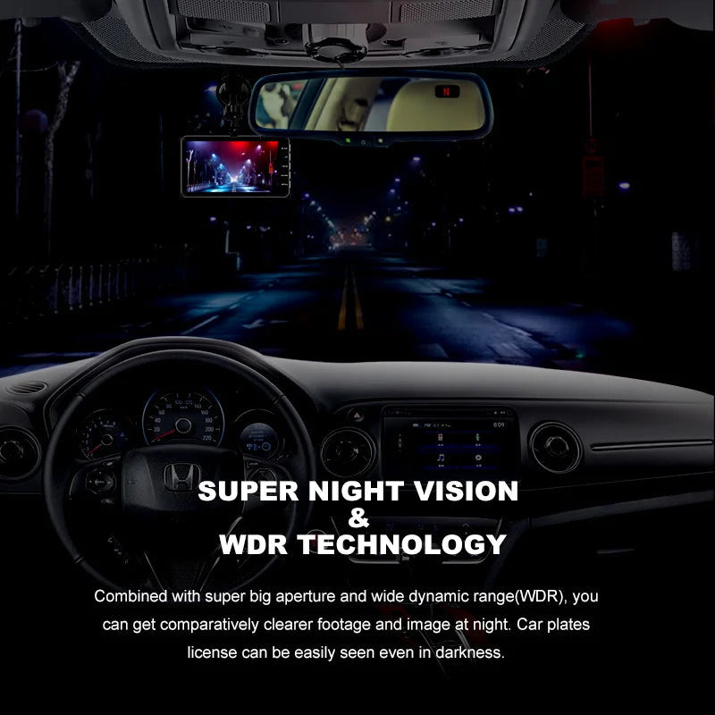 Touch Screen Mirror Dash Cam With Front Rear Cameras 1080P 1005007176247075-B12-6M RCC-BL-None