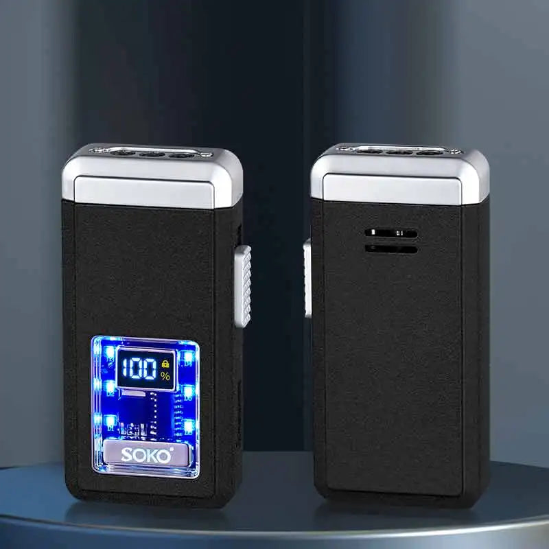Triple Jet Flame Torch Lighter, Valentines Gifts For Him, Type C 1005009650507349-Silver