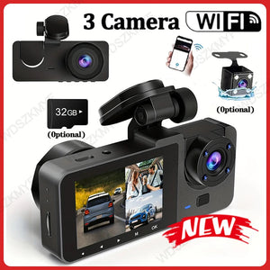 Triple Lens Wifi Dash Cam 1080P Car Dvr With Night Vision 1005008558066350-X94-WIFI-3CAM-64G