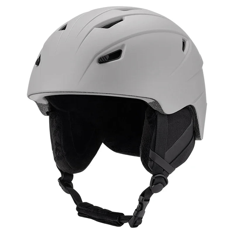 Ultralight Breathable Ski Helmet With Ear Protection And Goggle Strap 1005006181104353-Grey-M 55-58cm