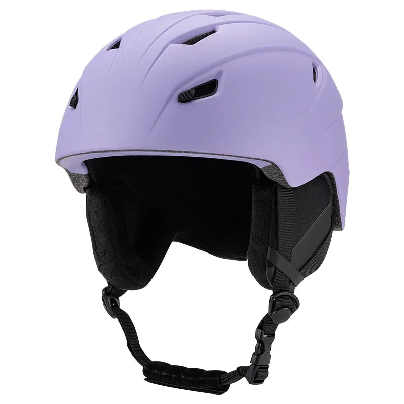 Ultralight Breathable Ski Helmet With Ear Protection And Goggle Strap 1005006181104353-Grey-M 55-58cm