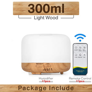 Ultrasonic Aromatherapy Humidifier Essential Oil Diffuser With Led Lights Remote 1005001698073661-White 500ml-EU
