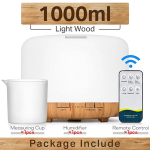 Ultrasonic Aromatherapy Humidifier Essential Oil Diffuser With Led Lights Remote 1005001698073661-White 500ml-EU