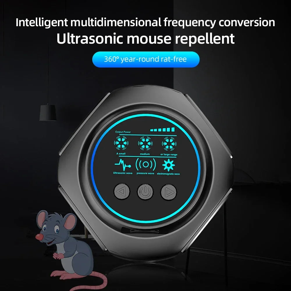 Ultrasonic Pest Repeller With 360 Degree Coverage For Indoor Use 1005009695809432-Black