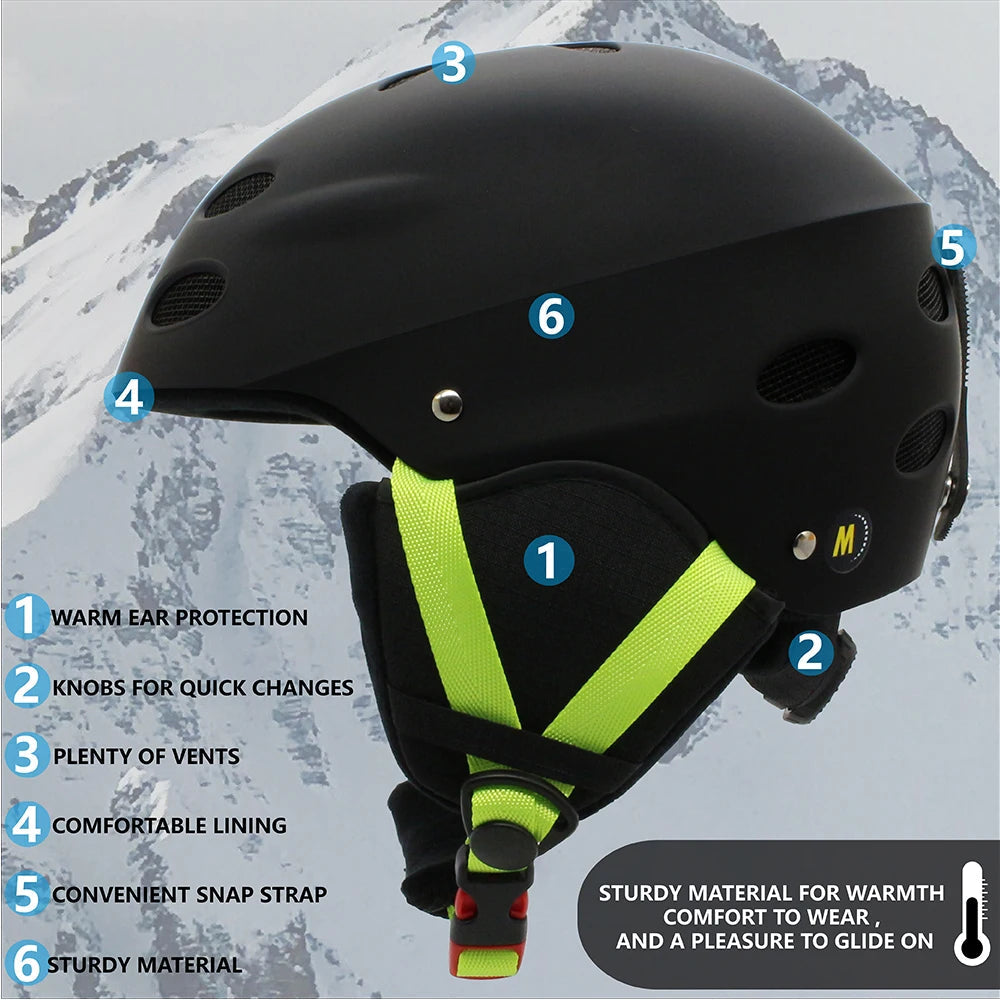 Unisex Half Covered Ski And Snowboard Helmet With Ear Pads 1005008072552877-FI-2-56-61cm