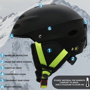 Unisex Half Covered Ski And Snowboard Helmet With Ear Pads 1005008072552877-FI-2-56-61cm