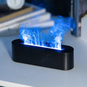 Usb Ultrasonic Flame Aroma Diffuser Humidifier With 7 Color Light 1005005974954073-Black