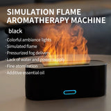 Usb Ultrasonic Flame Aroma Diffuser Humidifier With 7 Color Light 1005005974954073-Black