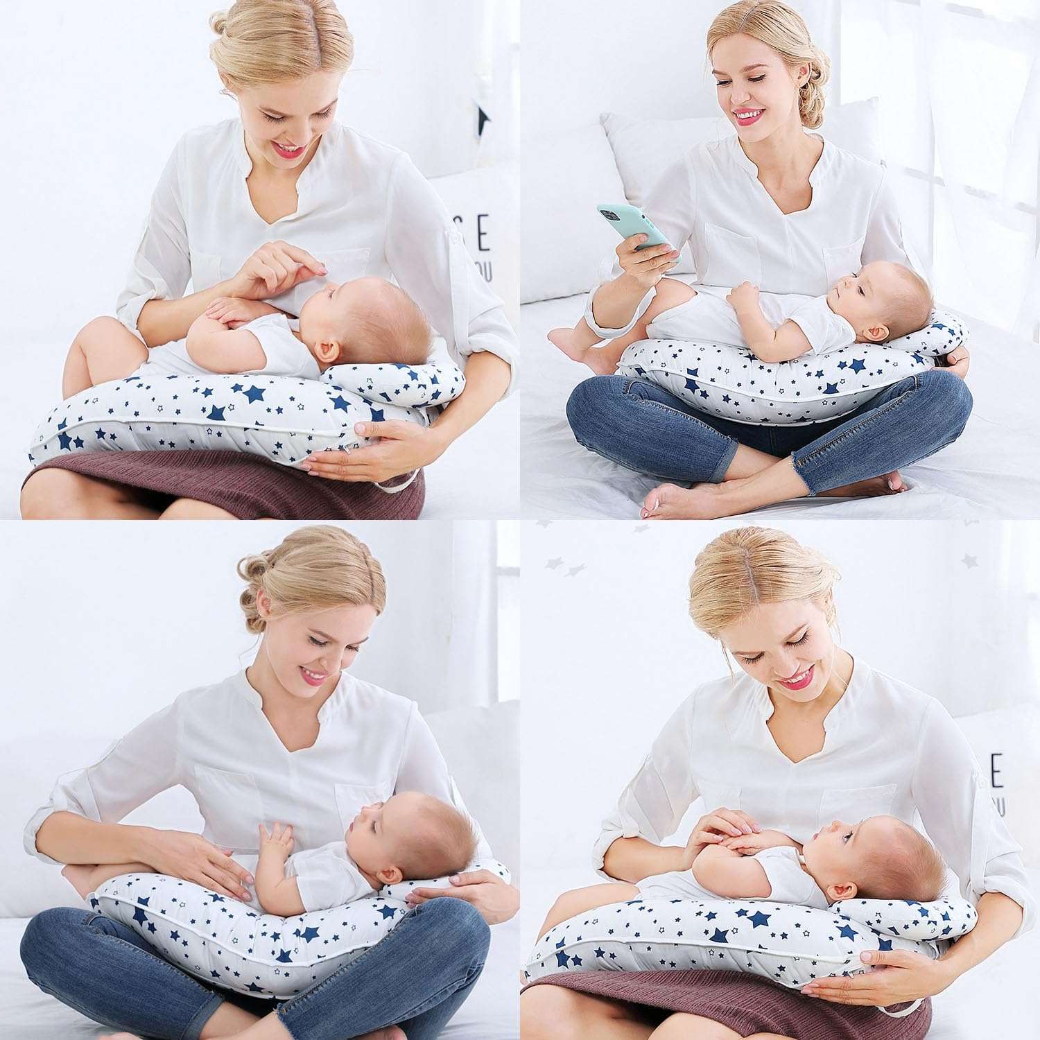 U-Shaped Cotton Breastfeeding Pillow for Maternity Nursing Support