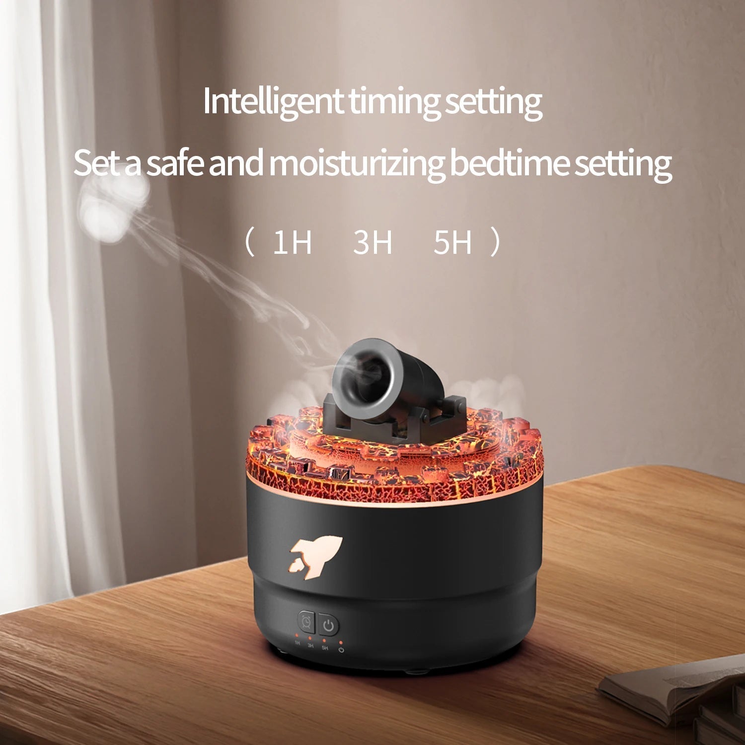 Volcanic Crack Ultrasonic Aroma Diffuser Humidifier With Night Light Timer 1005007626844937-White
