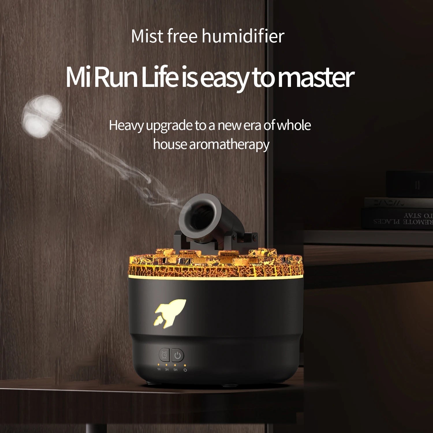Volcanic Crack Ultrasonic Aroma Diffuser Humidifier With Night Light Timer 1005007626844937-White