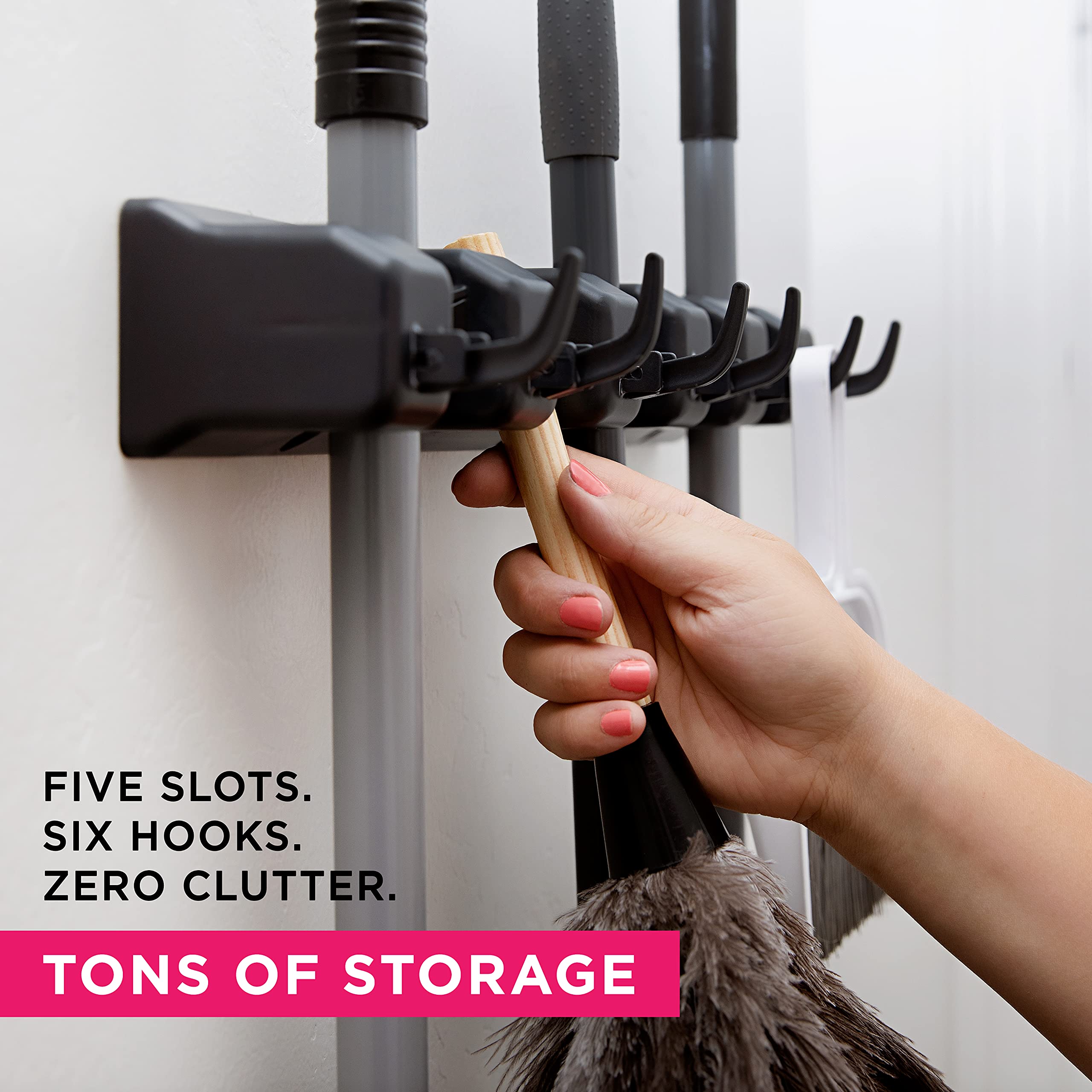 Wall-Mounted Multi-Functional Mop And Broom Holder