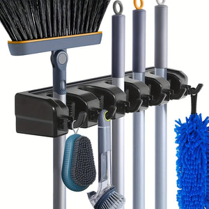 Wall-Mounted Multi-Functional Mop And Broom Holder