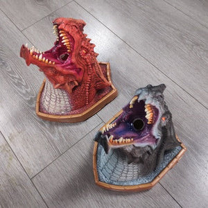 Wall-Mounted Dragon Head Decoration with LED Smoke Effect