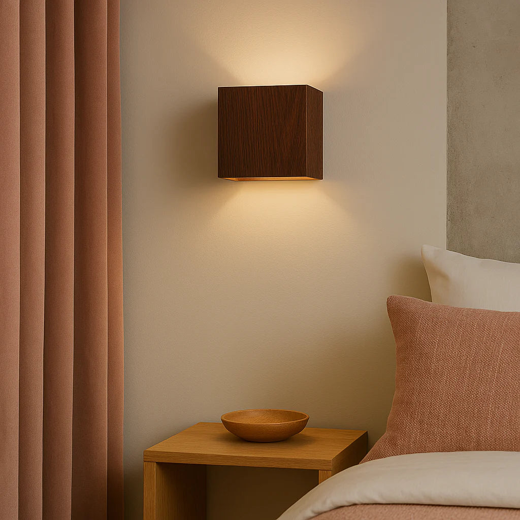 Modern Simple Cube Wooden Wall Light