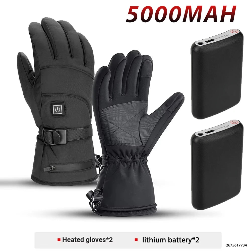 Water Repellent Heated Gloves With Touchscreen Fingers And Non Slip Palm 1005010100131208-A3 With 5000mah 4