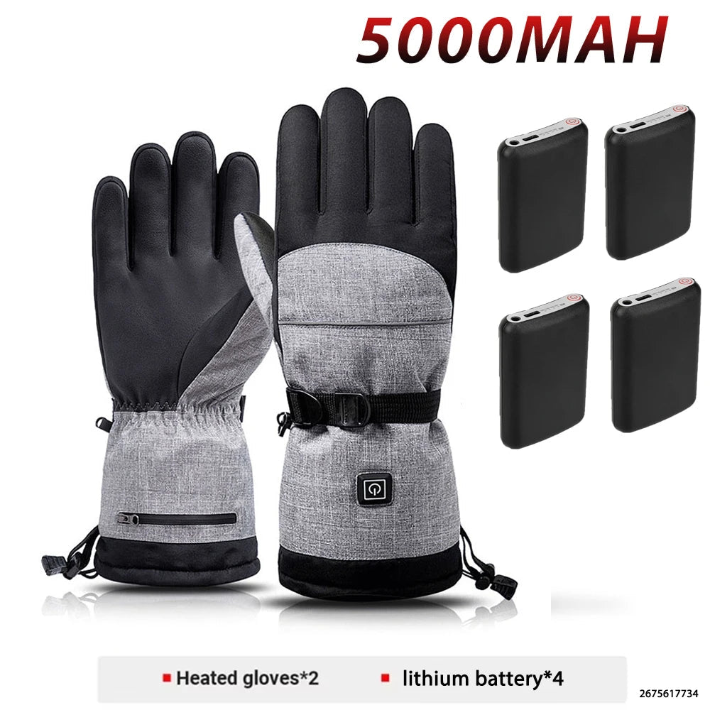 Water Repellent Heated Gloves With Touchscreen Fingers And Non Slip Palm 1005010100131208-A3 With 5000mah 4