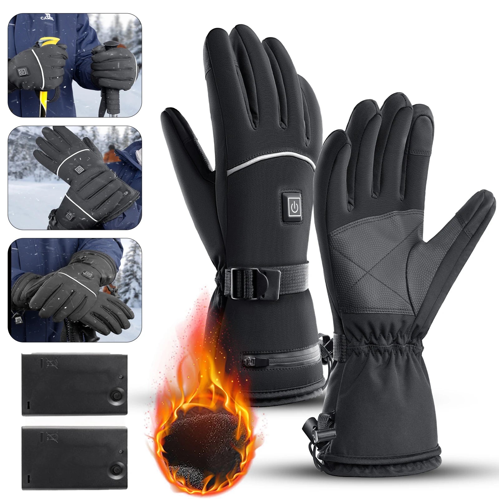 Waterproof Electric Heated Full Finger Gloves With Touchscreen And Fleece Lining 1005009916242300-al
