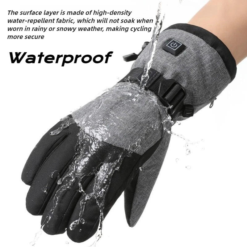 Waterproof Heated Touchscreen Full Finger Gloves With Three Heat Settings 1005010487106342-XL