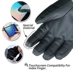 Waterproof Thermal Ski Gloves With Touchscreen Index Finger For Men Women 32953164624-grey-XL