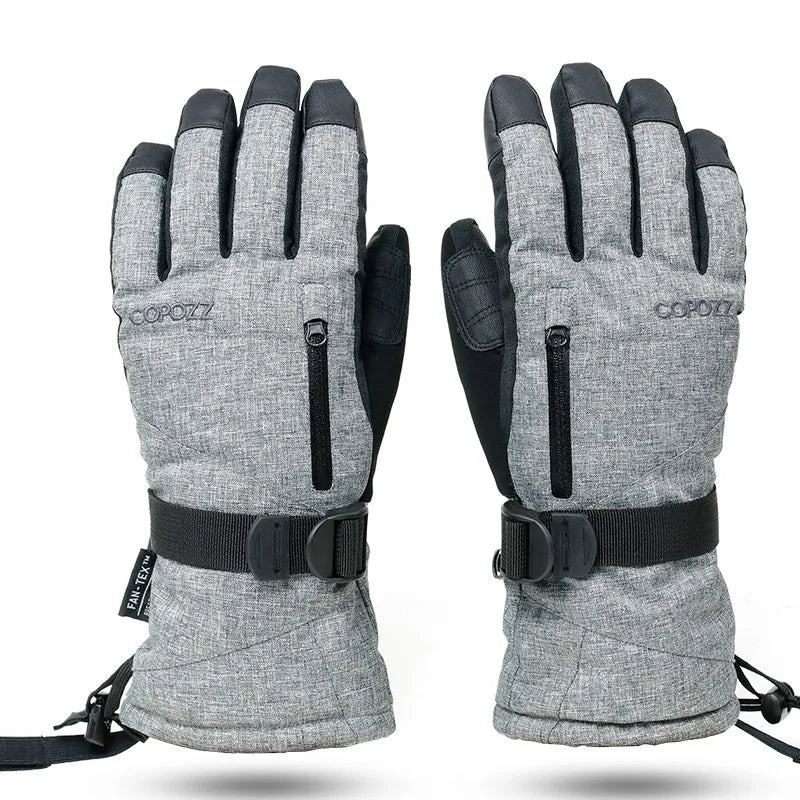 Waterproof Thermal Ski Gloves With Touchscreen Index Finger For Men Women 32953164624-grey-XL